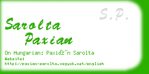 sarolta paxian business card